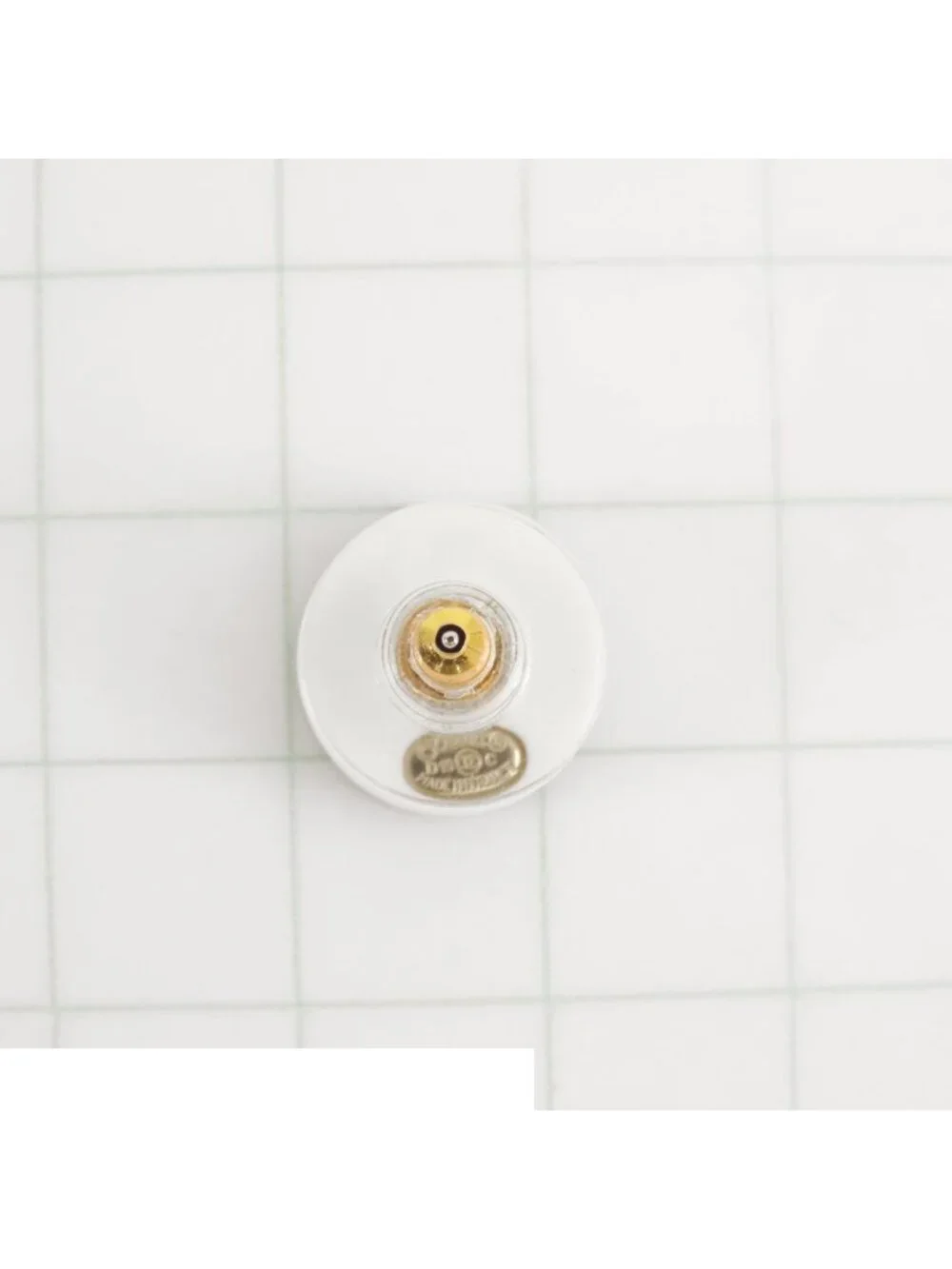 Chanel CC Logo Round Earrings White Black Plastic